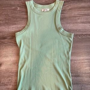 Madewell Supima Cotton High-Neck Tank Lime Green Size Small